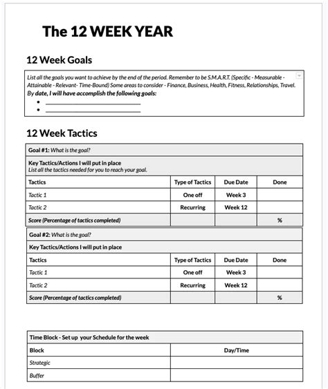 Chapter 12 Week Year Game Plan The 12 Week Year Field Guide, 50% OFF