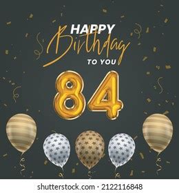 Happy 84th Birthday Greeting Card Vector Stock Vector (Royalty Free) 2122116848 | Shutterstock