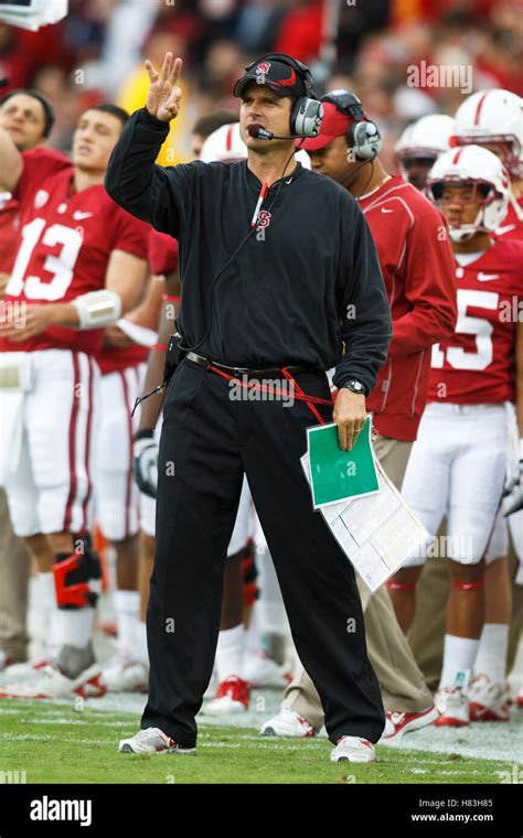 Stanford head coach jim harbaugh hi-res stock photography and images ...