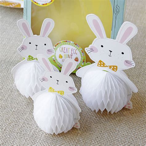 bunny rabbit honeycomb decorations by postbox party | notonthehighstreet.com