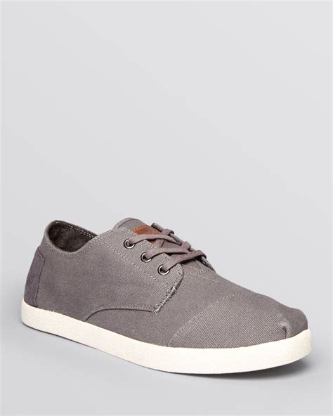 Toms Paseo Canvas Lace-Up Sneakers in Gray for Men | Lyst