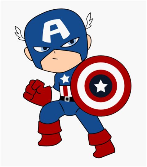 Cute Captain America Clipart, HD Png Download - kindpng