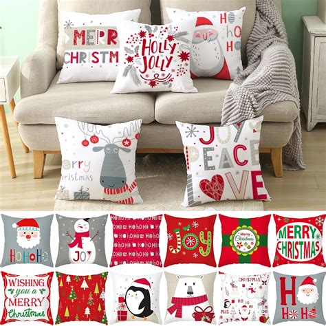 Christmas Pillow Covers 18x18" Throw Pillow Covers for Winter Christmas ...