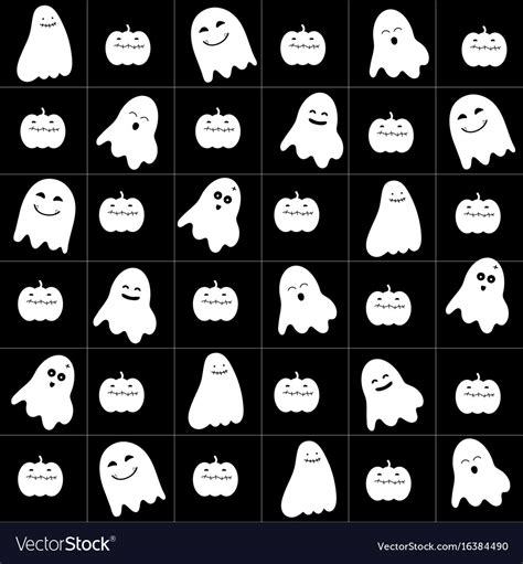 Cute cartoon ghost pattern Royalty Free Vector Image