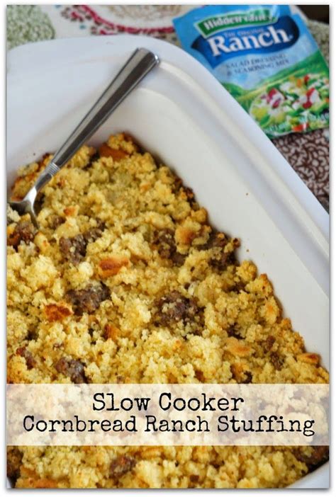 Slow Cooker Ranch Cornbread Stuffing Recipe | Recipe | Recipes, Stuffing recipes, Stuffing ...