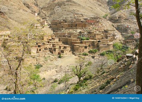 Moroccan Village on Side of Mountain Stock Photo - Image of morocco, village: 165016264