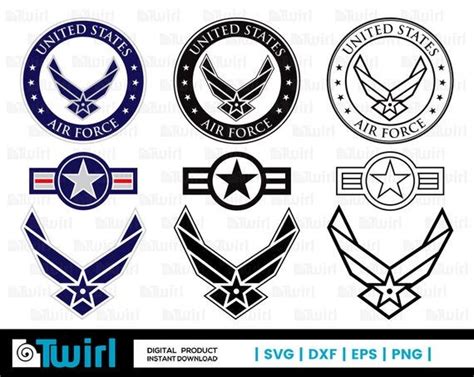 svg Silhouette Cricut instant download USAF png files US Air Force ...