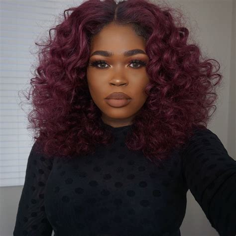 Burgundy hair on dark skin is a classic. It's the perfect pop of color ...