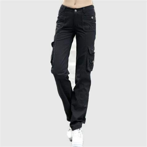 Summer Style Military 100% Cotton Cargo Pants Women Loose Trousers ...