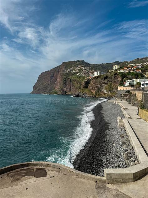 Panoramic View of Praia De Vigario in Camara De Lobos on Madeira Island ...