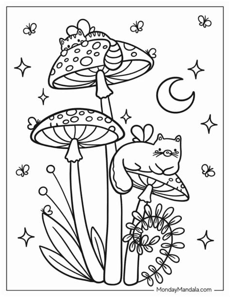 Mushroom Coloring Book Pages