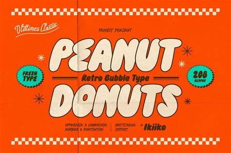 Peanut Donuts — Retro Bubble Font in 2024 | Retro font, Bubbles, Retro
