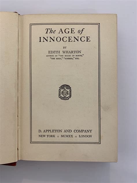 The Age of Innocence - First Issue by Edith Wharton - First Edition - 1920 - from John Atkinson ...