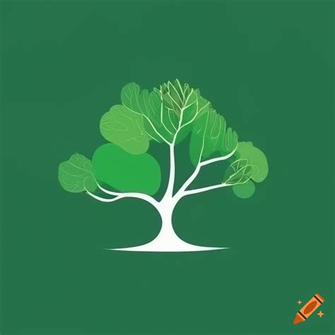 Minimalist green tree logo design on Craiyon