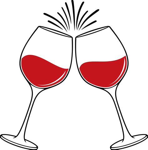 Red Wine Glasses Clink. Cheers Wineglasses. PNG Illustration. 23974924 PNG