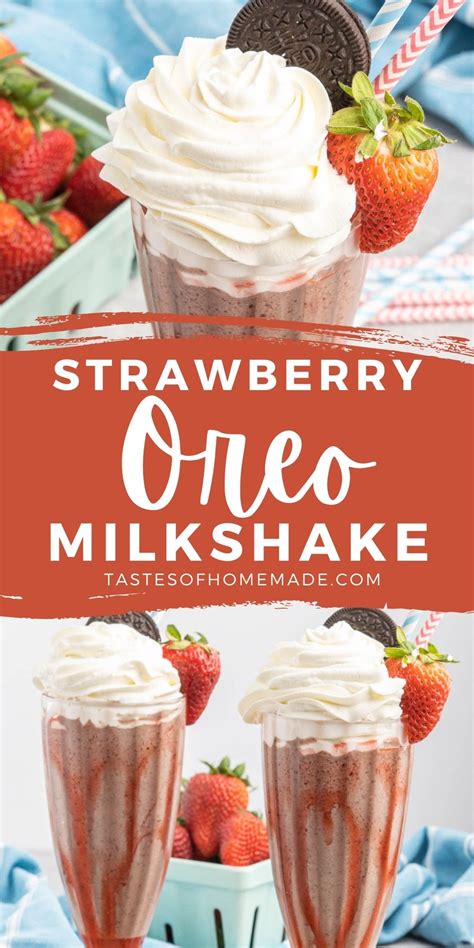 Strawberry Oreo Milkshake - Tastes of Homemade