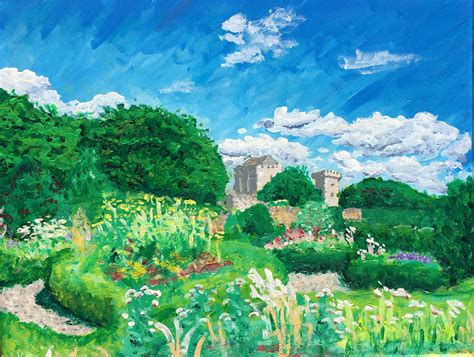 Knappogue Castle Gardens, acrylic on canvas : r/painting