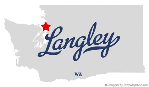 Map of Langley, WA, Washington