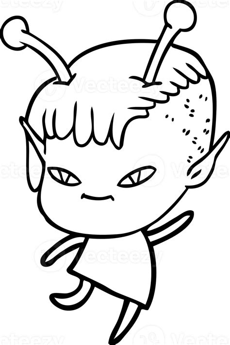 cute cartoon alien girl drawing 46953061 PNG