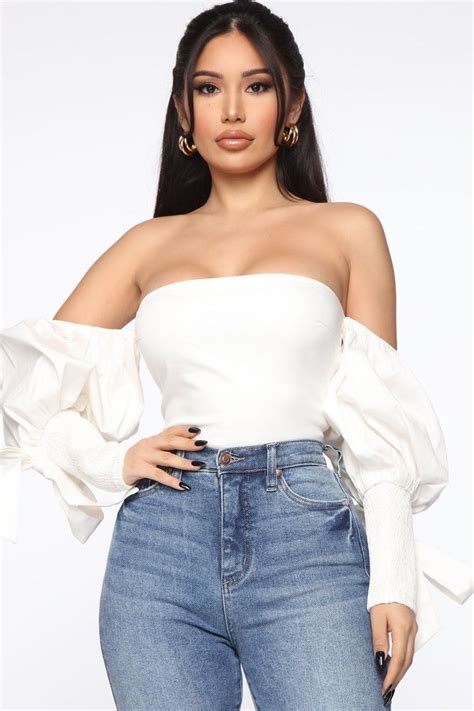 Hey Babe Off Shoulder Top - White – Fashion Nova | Off shoulder tops ...