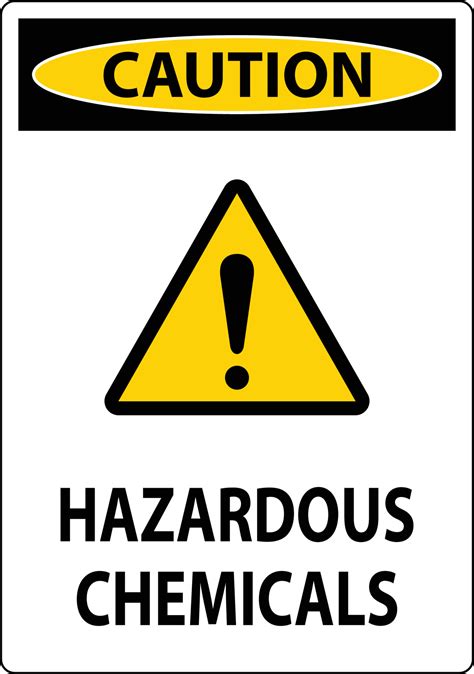 Caution Hazardous Chemicals Sign On White Background 5860791 Vector Art ...