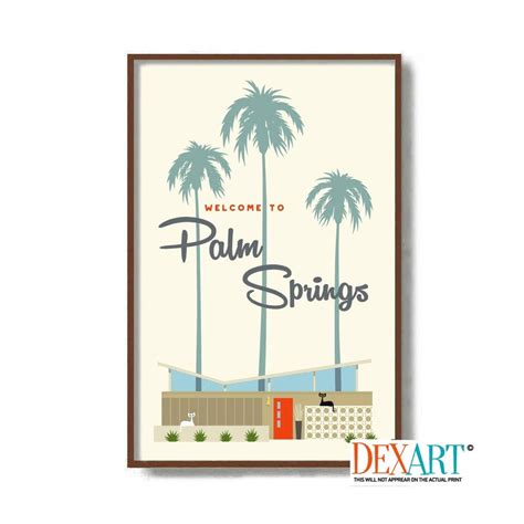 Palm Springs Art, Mid Century Modern Art Print, Retro House Decor Cat ...