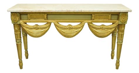 Italian Regency Neoclassical Green Gold Marble French Louis XVI Console ...