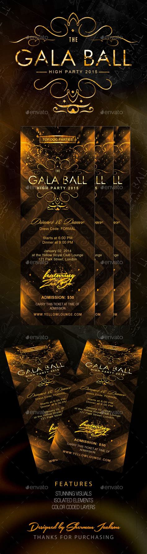 Golden Gala Deluxe Ballroom Party Tickets / Passes | Party tickets, Prom ticket design, Met gala ...