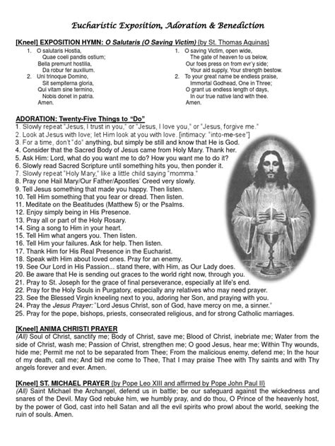 Eucharistic Adoration Sheet | Mary, Mother Of Jesus | Blessing