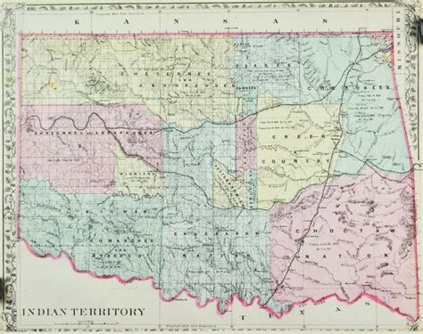 Indian Territory Colorado Antique Mitchell Map 1881 | Indian territory, Map, Vintage wall art