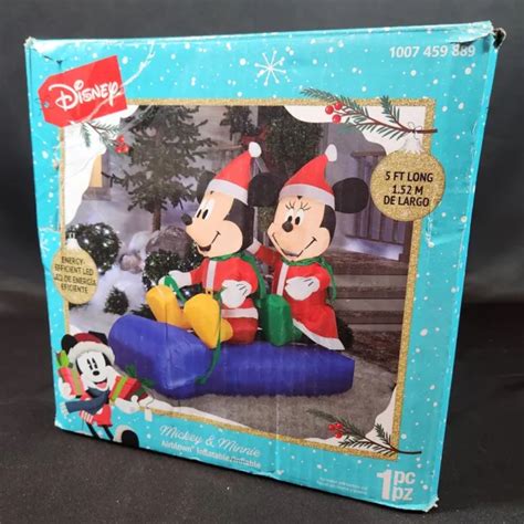 DISNEY AIRBLOWN INFLATABLE Mickey & Minnie Mouse Christmas Snow Globe by Gemmy $45.00 - PicClick