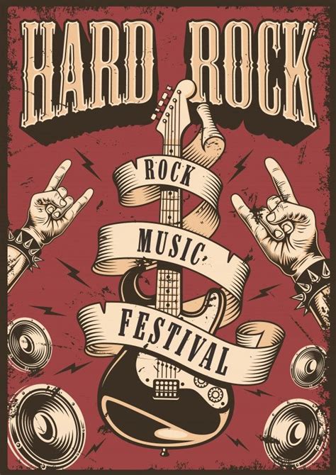 Free Vector | Rock and roll poster | Posters vintage, Rock poster ...