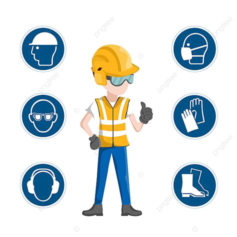 Personal Protective Equipment Clipart Transparent Background, Industrial Safety Icons Worker ...