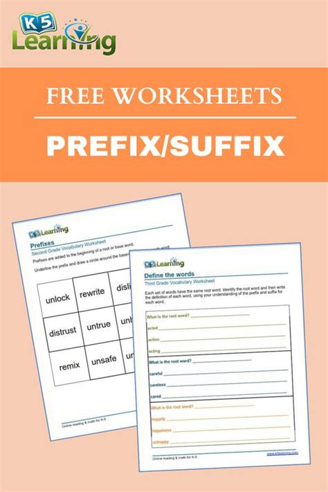 Prefix and suffix worksheets in 2021 | Vocabulary worksheets ...