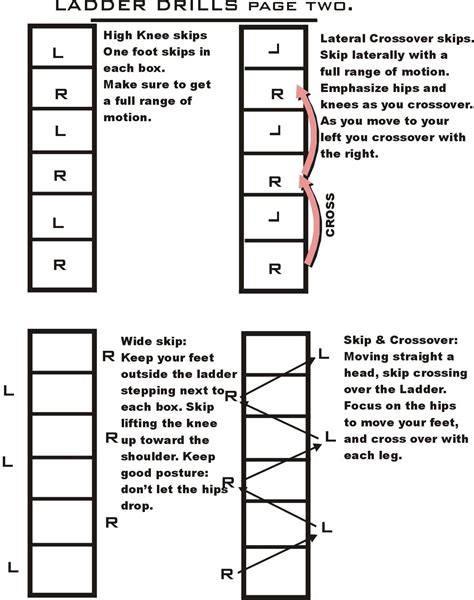 Footwork Printable Agility Ladder Drills - Printable Word Searches