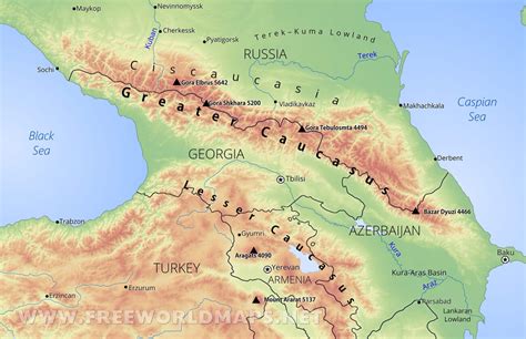 Map Of Europe Caucasus Mountains