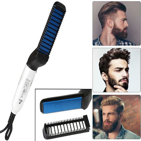 Official Beard Straightener Comb Brush Tool Men Hair Styling Iron ...