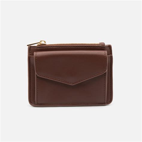 Small brown card holder with zipper – Bizou