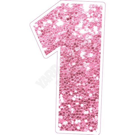 LG 30" Numbers - Singles - Chunky Glitter Light Pink - Yard Card - Yard Cards Direct, LLC