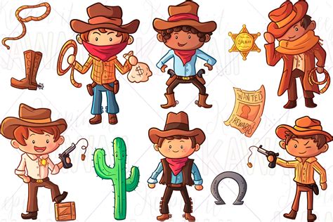 Cowboys Clip Art Graphic by Keepinitkawaiidesign · Creative Fabrica