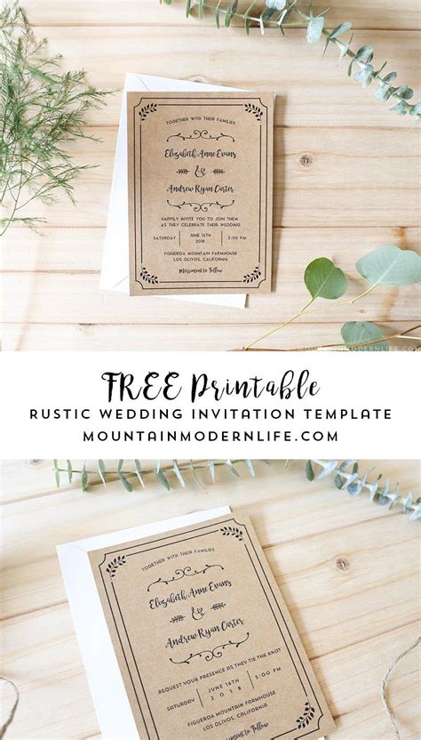 FREE Printable Wedding Invitation Template | Free printable wedding invitations, Free wedding ...