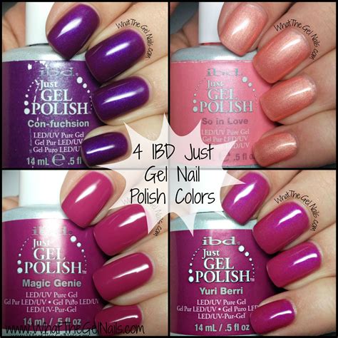 Purple and Pink Swatches of IBD Just Gel Nail Polish Colors
