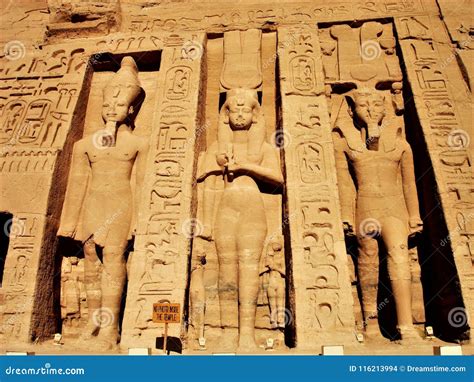 Abu Simbel Temple Statues Sun Egypt Stock Photo - Image of cloudy, blue ...