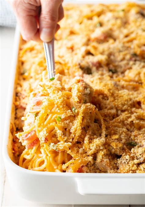 Cheesy Chicken Spaghetti with Rotel Casserole - A Spicy Perspective