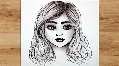 Beautiful Girl Face Sketch step by step | Learn to Draw a Girl Face ...