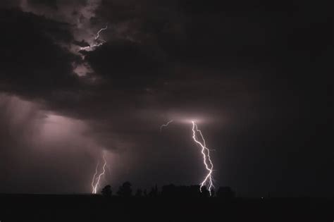 Premium Photo | Lightning in sky at night