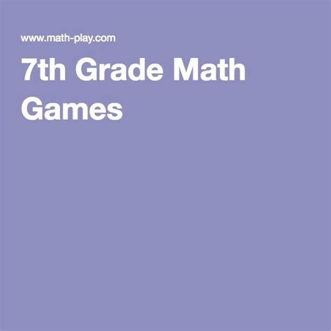 7th Grade Math Games | 7th grade math games, Math games, 7th grade math