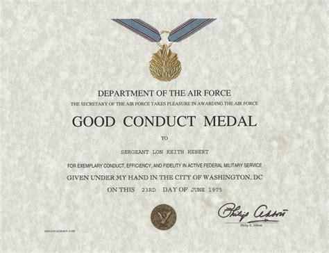 Army Good Conduct Medal Certificate Template 8 – Best Templates Ideas