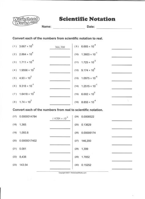 Scientific Notation Worksheet Answer Key Math Handbook Transparency Worksheet Significant Figures