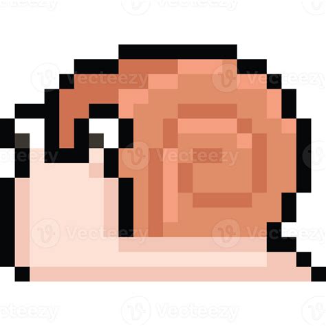 Pixel art cartoon snail character 28651916 PNG